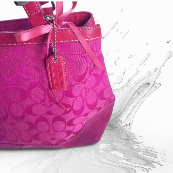 Vintage COACH Signature Small Carryall Satchel in hot pink- fuchsia - Picture 9 of 11